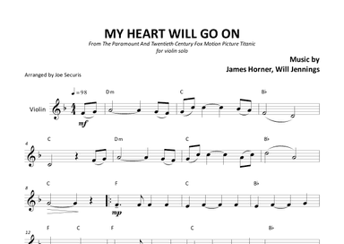 My Heart Will Go On (love Theme From 'titanic') (arr. Joe Securis)