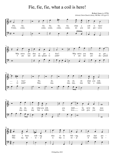 Fie, what a coil is here (arr. Early Music Scores)