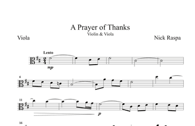 A Prayer of Thanks (Violin & Viola) Viola part