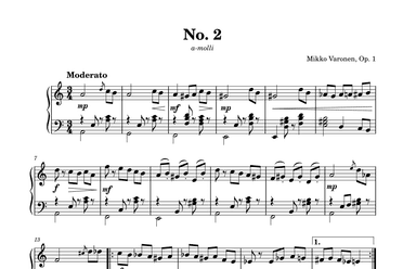 Three Short Waltzes Op. 1, No. 2 "Moderato"
