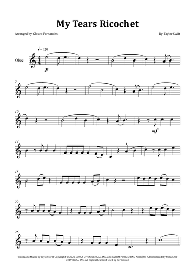 My Tears Ricochet (arr. Glauco Fernandes)