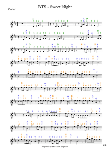 V Of Bts (arr. The Violin Beginner)