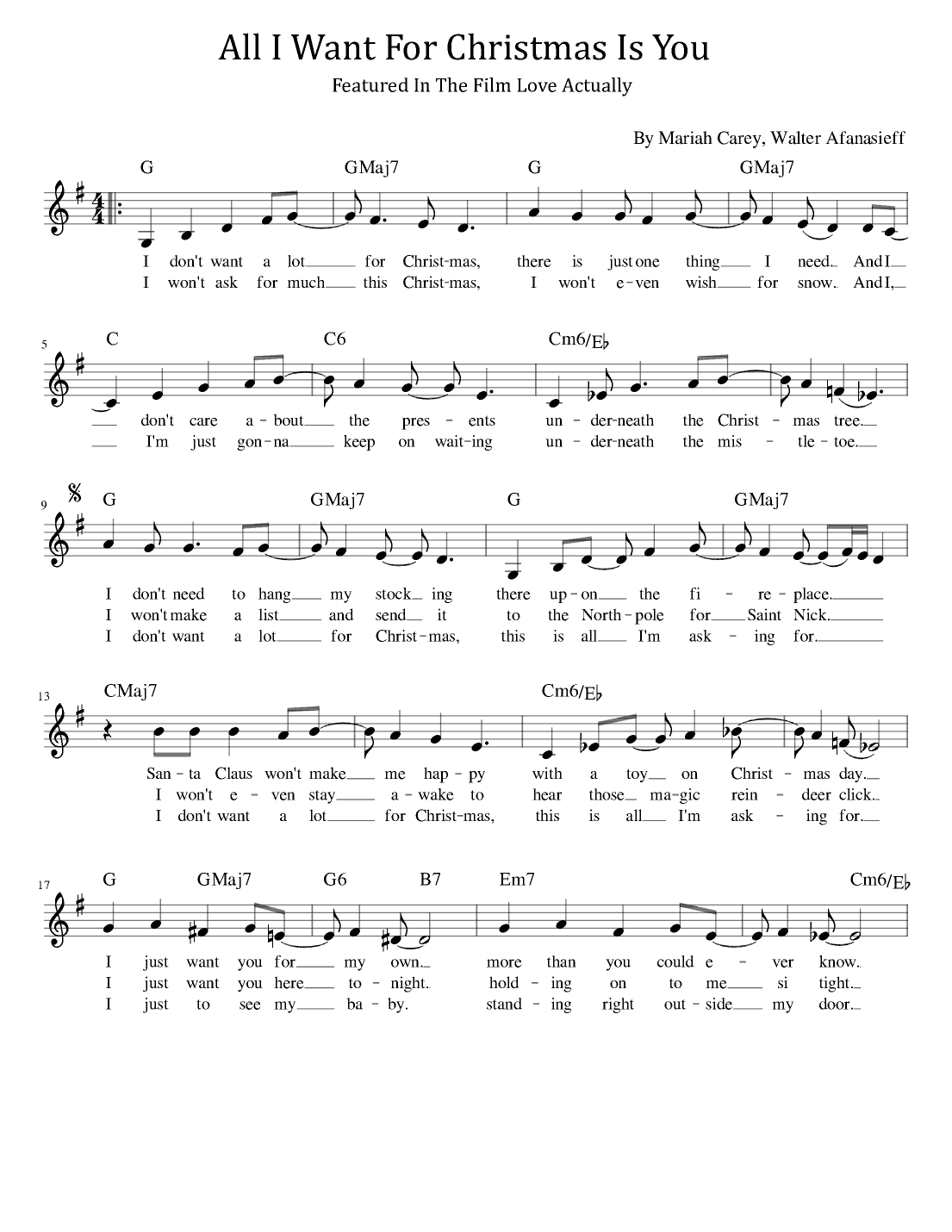 All I Want For Christmas Is You (arr. poon)