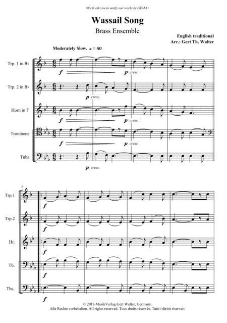 Wassail Song (arr. Gert Th. Walter)