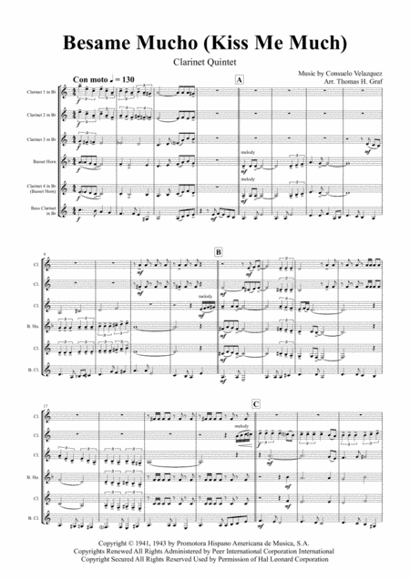 Besame Mucho (Kiss Me Much) (arr. Thomas H. Graf)