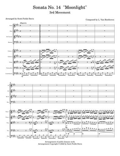 Moonlight Sonata (Movement III) for orchestra (arr. Scott Fields Davis)