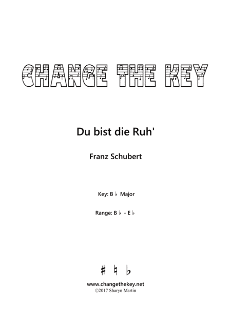Du bist die Ruh' - Bb Major (arr. Change the Key)