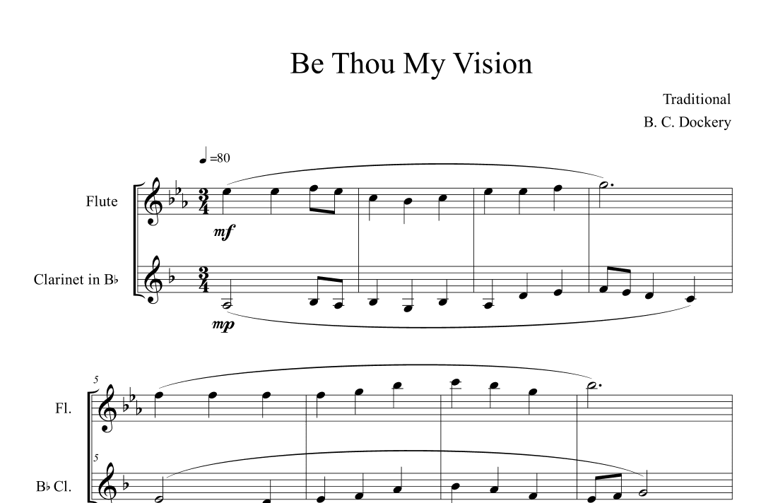 Be Thou My Vision (Flute and Clarinet Duet) (arr. B. C. Dockery)