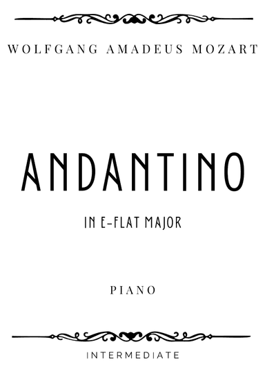 Mozart - Andantino in E flat Major K 236/588b - Intermediate (arr. Piacere Music Sheets)