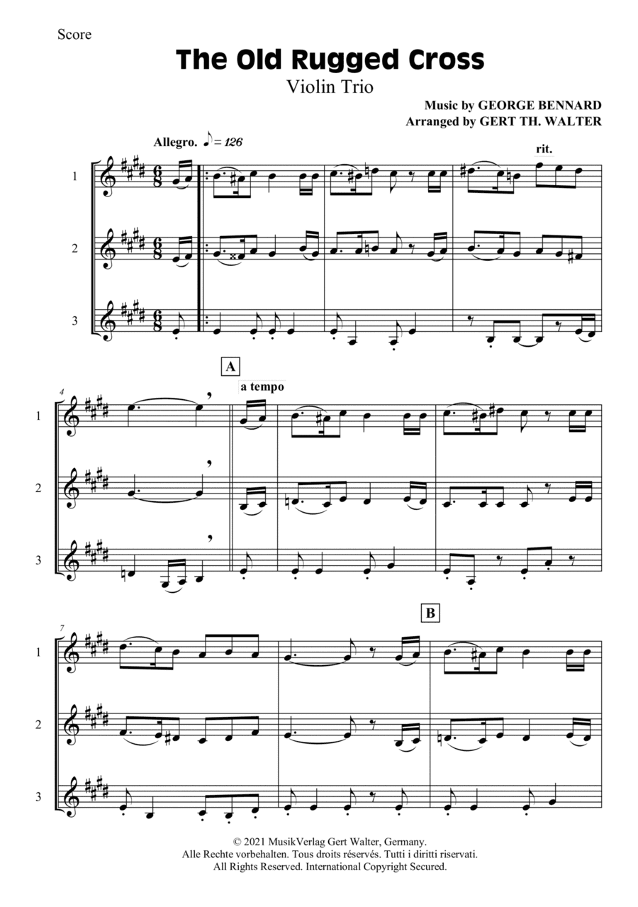 The Old Rugged Cross (arr. Gert Th. Walter)