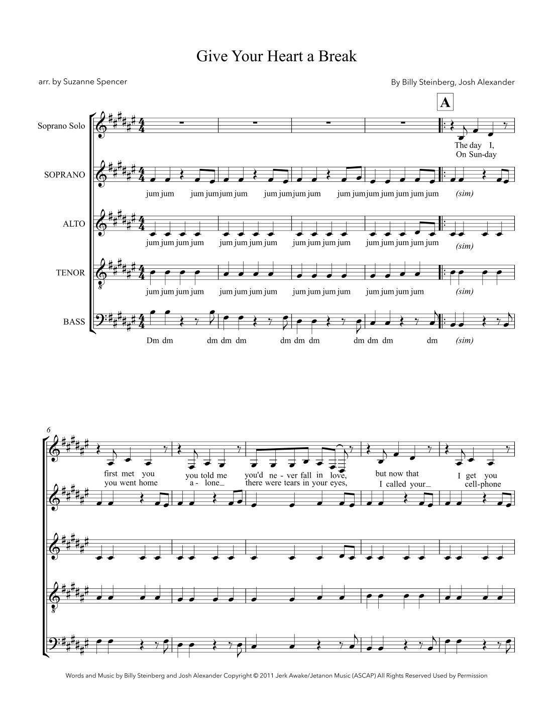 Give Your Heart A Break (arr. Suzanne Spencer)