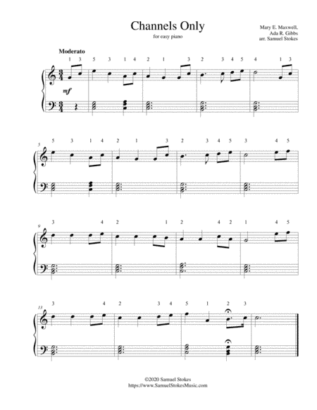 Channels Only - for easy piano (arr. Samuel Stokes)
