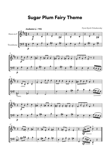 Tchaikovsky - Sugar Plum Fairy Theme (for French Horn and Trombone) (arr. Cadenza Editions)