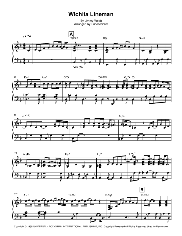 Wichita Lineman (arr. Tunescribers)