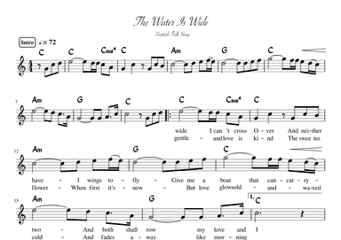 "The water Is wide" Cdur (arr. pfkaori)