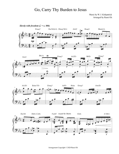 GO, CARRY THY BURDEN TO JESUS (Hymn Arrangement for Advanced Solo Piano) (arr. Rumi Oh)