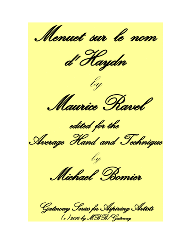 Menuet sur le nom d'Haydn (arr. Michael Bomier)