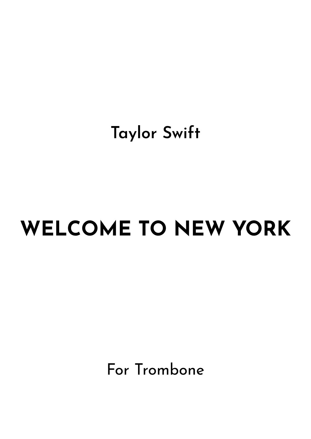 Welcome To New York (arr. Jireh J.)