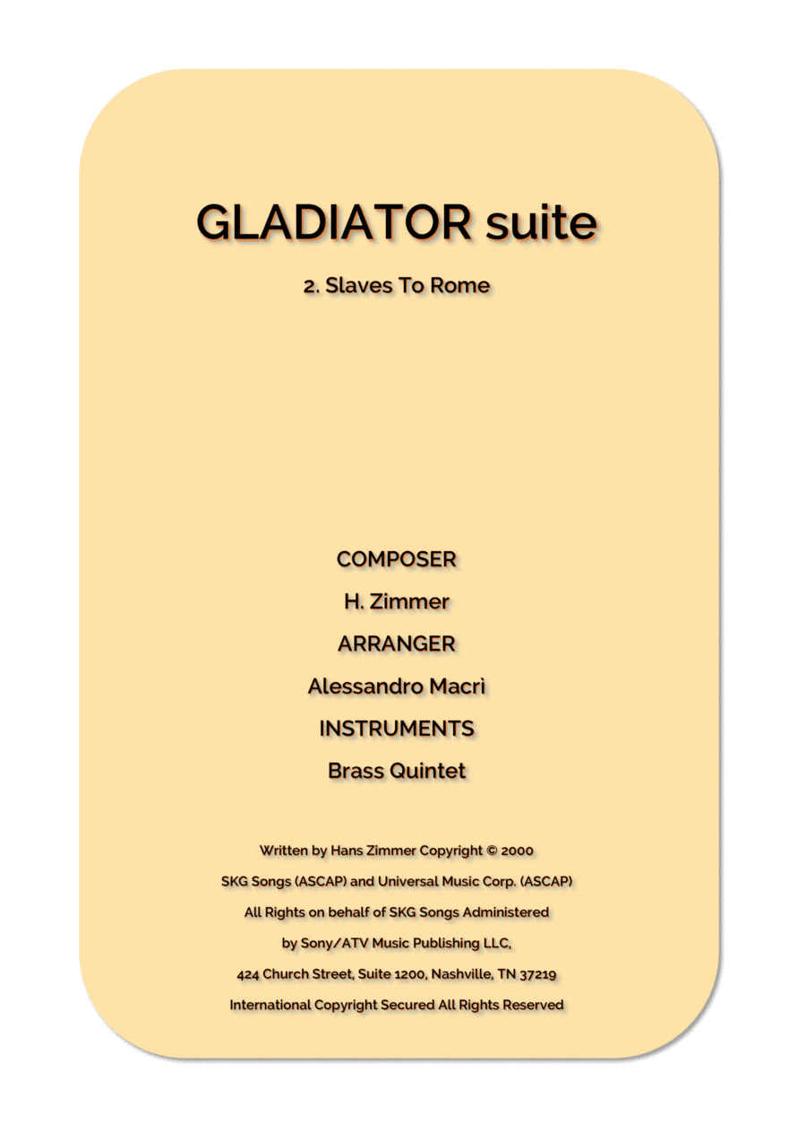 Slaves To Rome (arr. Alessandro Macrì)