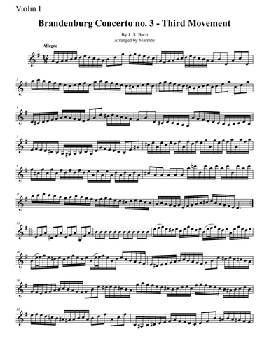 Brandenburg Concerto No.3 Last Movement (arranged for String Trio) (arr. Marmpy)