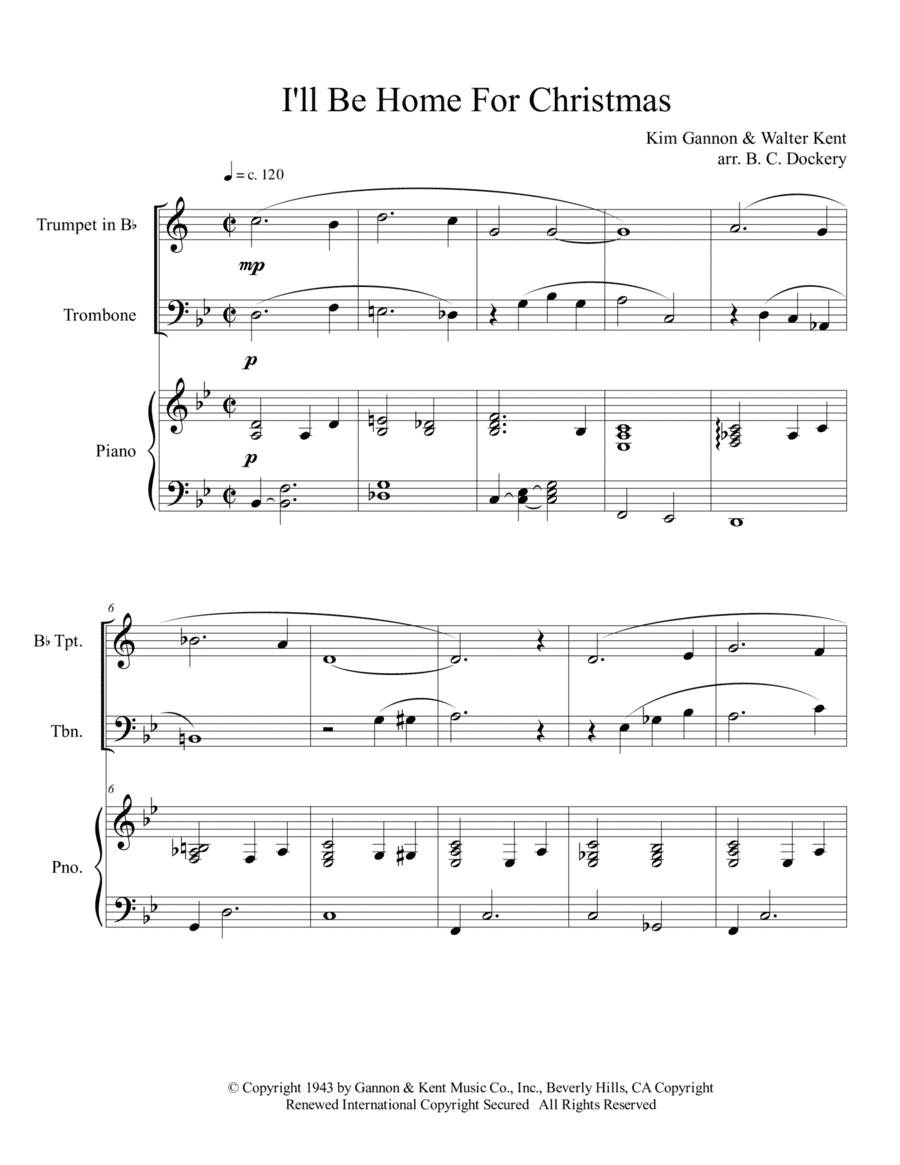 I'll Be Home For Christmas (arr. B. C. Dockery)