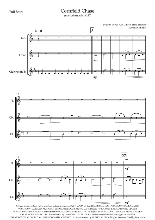 Cornfield Chase (arr. Fabio Britto)