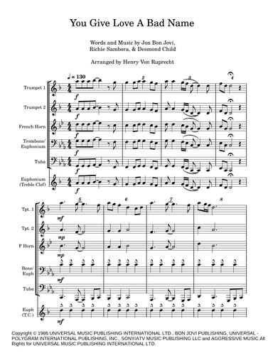 You Give Love A Bad Name (arr. Henry Von Ruprecht)