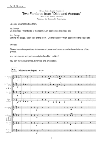 Two Fanfares from "Dido and Aeneas" (arr. Tsuyoshi Yoroiguma)