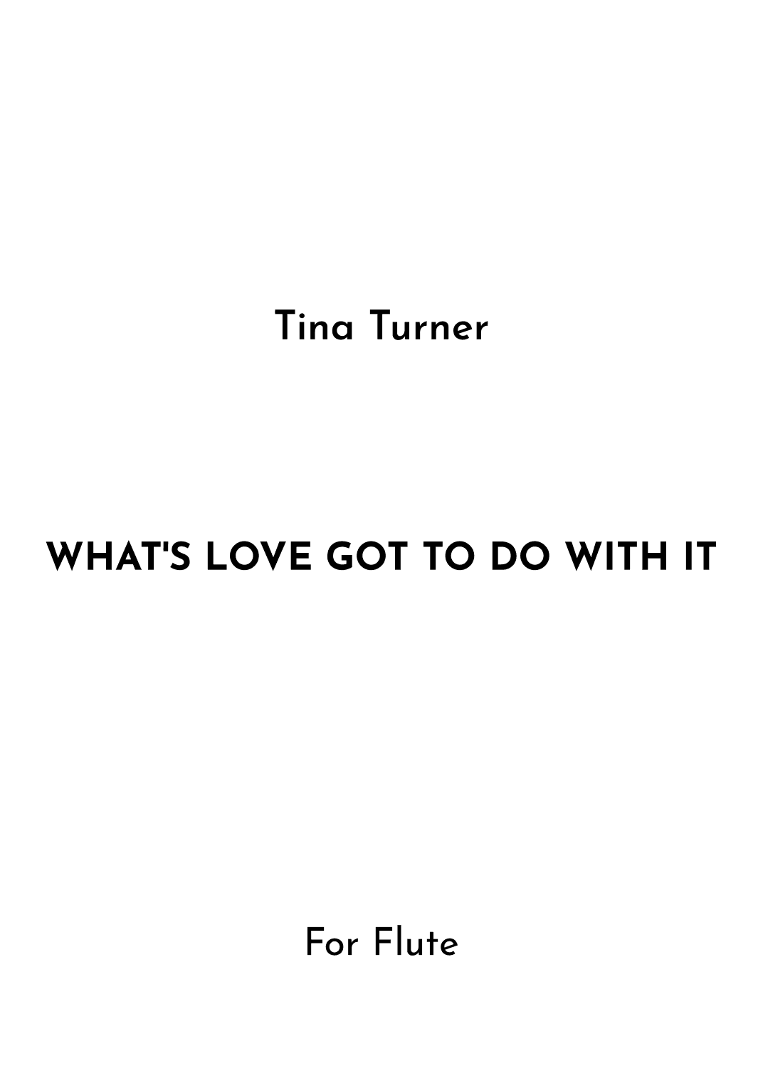 What's Love Got To Do With It (arr. Jireh J.)