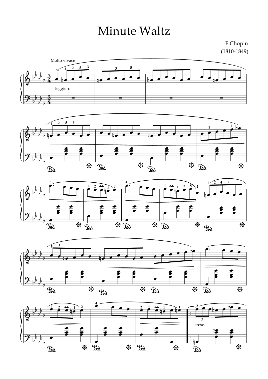 Frederic Chopin - Minute Waltz (arr. KP82 Music)