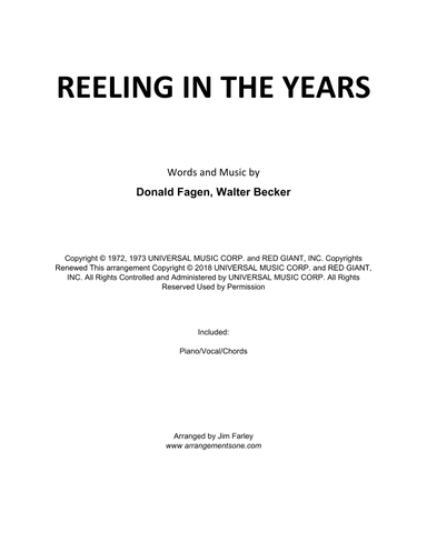 Reeling In The Years (arr. Jim Farley www.arrangementsone.com)