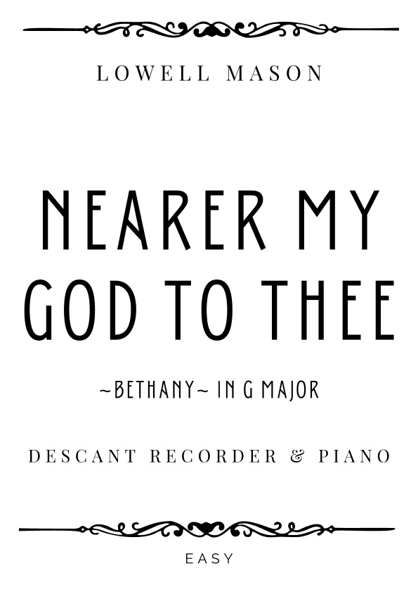 Mason - Nearer My God To Thee (Bethany) in G Major - Easy (arr. Piacere Music Sheets)