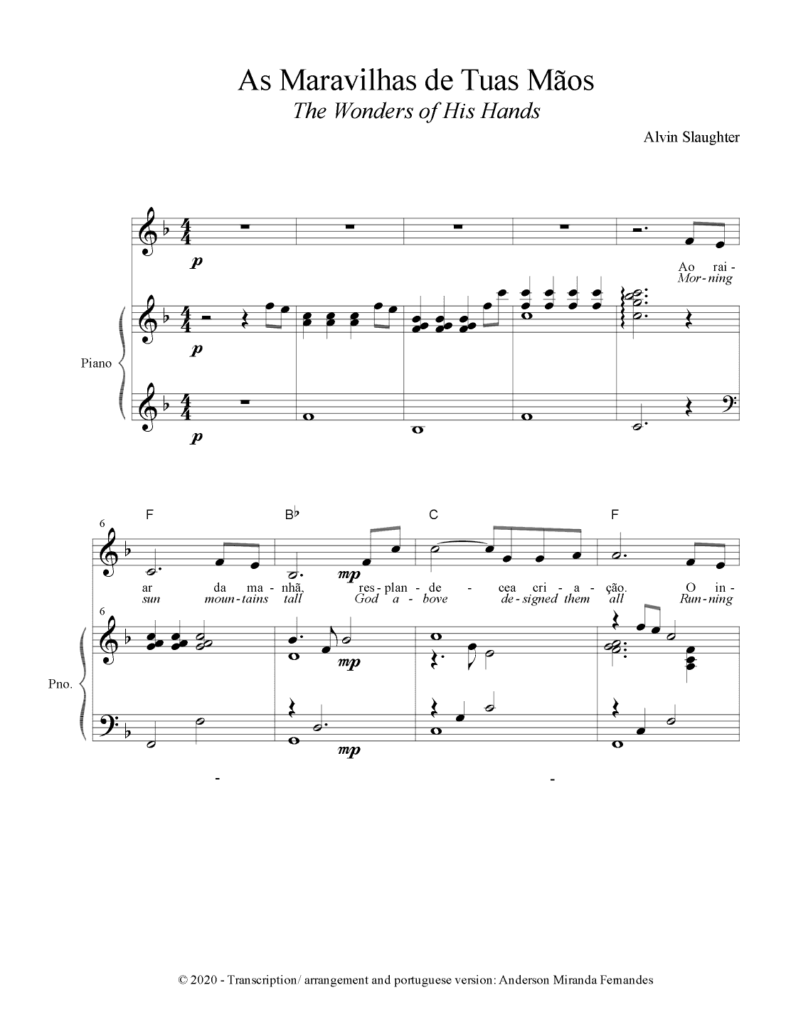 The Wonders of His Hands (As Maravilhas de Tuas Mãos)