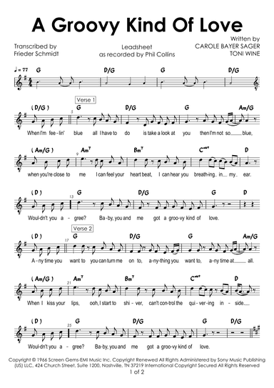 A Groovy Kind Of Love (arr. Frieder Schmidt)