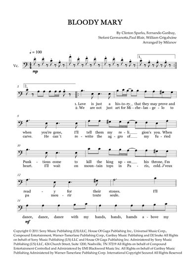 Bloody Mary (arr. Milanov)