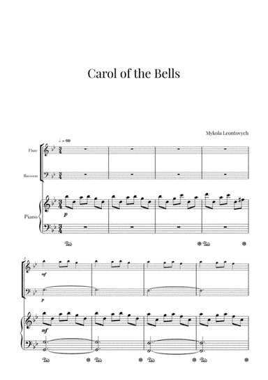 Carol of the Bells (for Flute, Bassoon and Piano) (arr. Cadenza Editions)