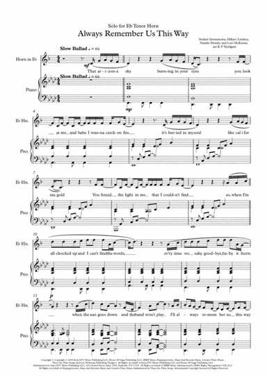 Always Remember Us This Way (arr. Kevin P Holdgate)