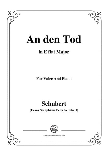 Schubert-An den Tod,in E flat Major,for Voice&Piano (arr. MSM)