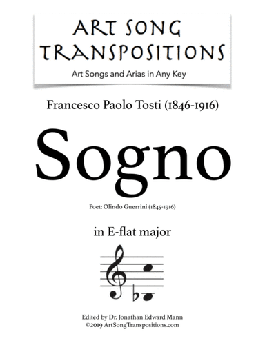 TOSTI: Sogno (transposed to E-flat major) (arr. ArtSongTranspositions.com)