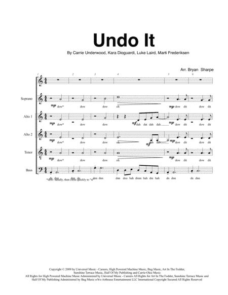 Undo It (arr. Bryan Sharpe)