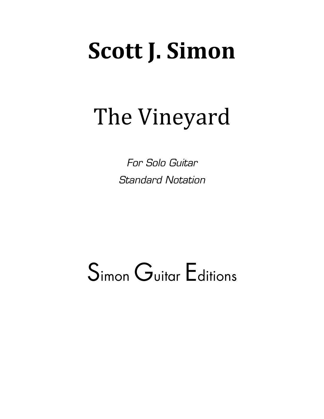 The Vineyard for Classical Guitar