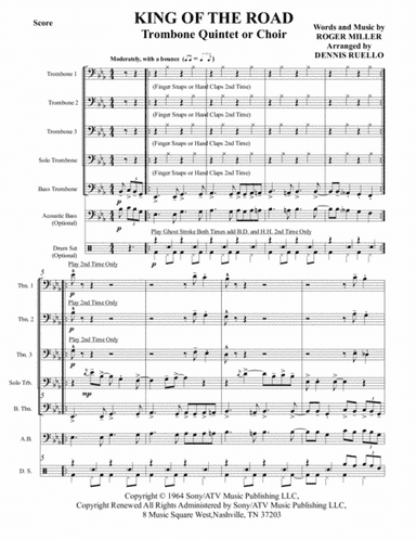 King Of The Road (arr. Dennis Ruello)