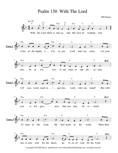 Psalm 130:  With The Lord - leadsheet