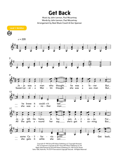 Get Back (arr. Best Music Coach)
