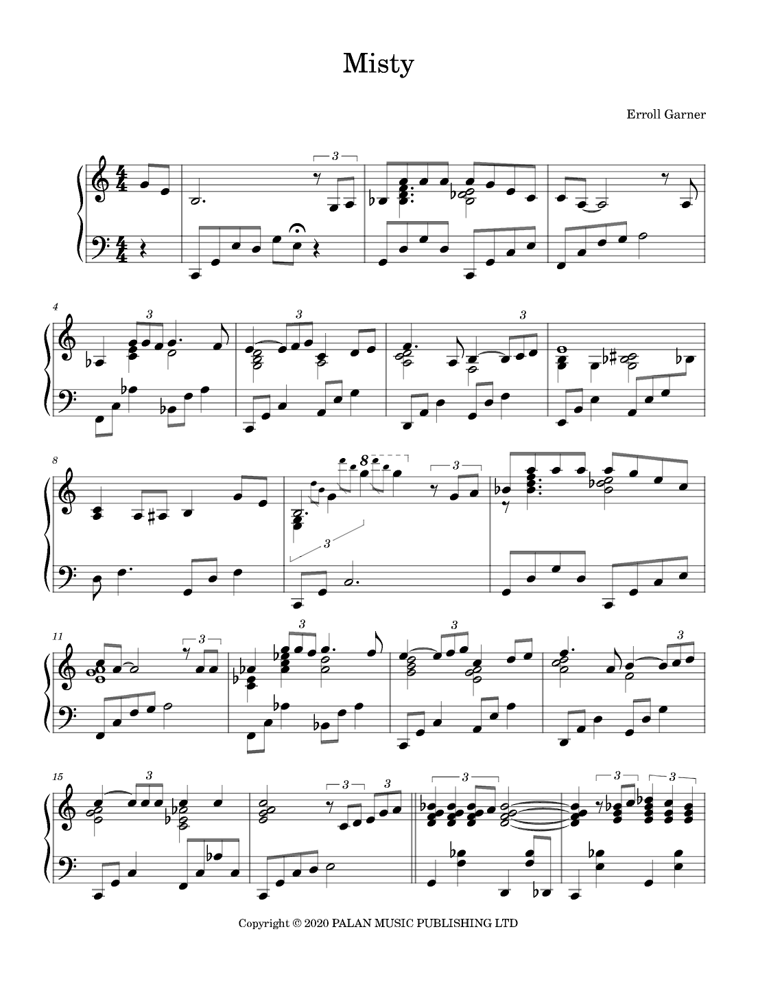 Misty (arr. Katsufumi Seki)