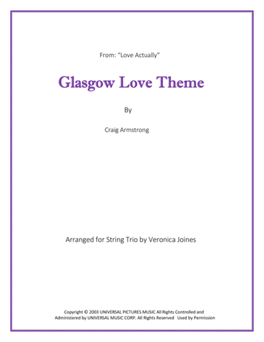 Glasgow Love Theme (arr. Veronica Joines)