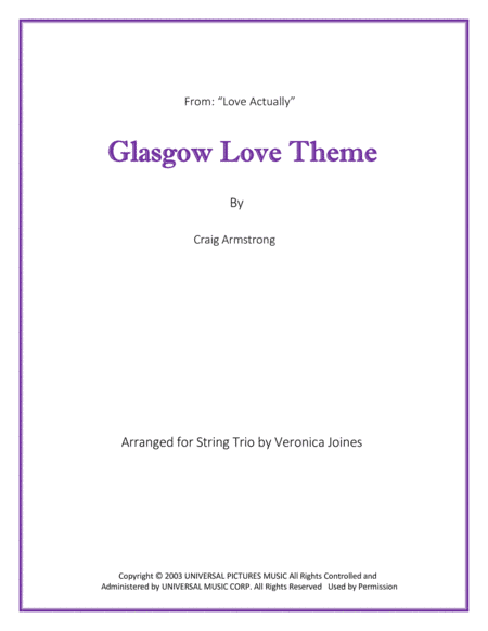 Glasgow Love Theme (arr. Veronica Joines)