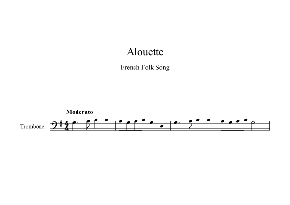 Alouette - French Folk Song (Trombone) (arr. Digital Book Music)