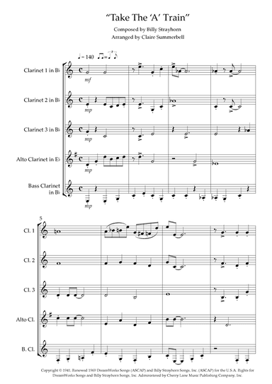 Take The "a" Train (arr. Claire Summerbell)