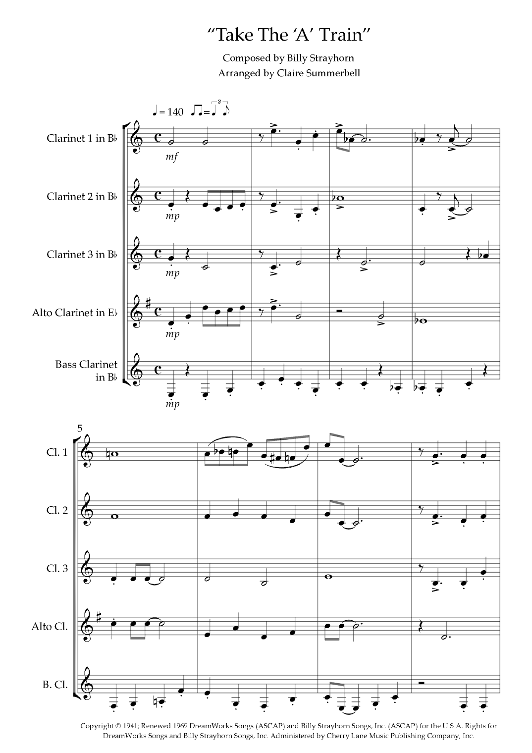Take The "a" Train (arr. Claire Summerbell)